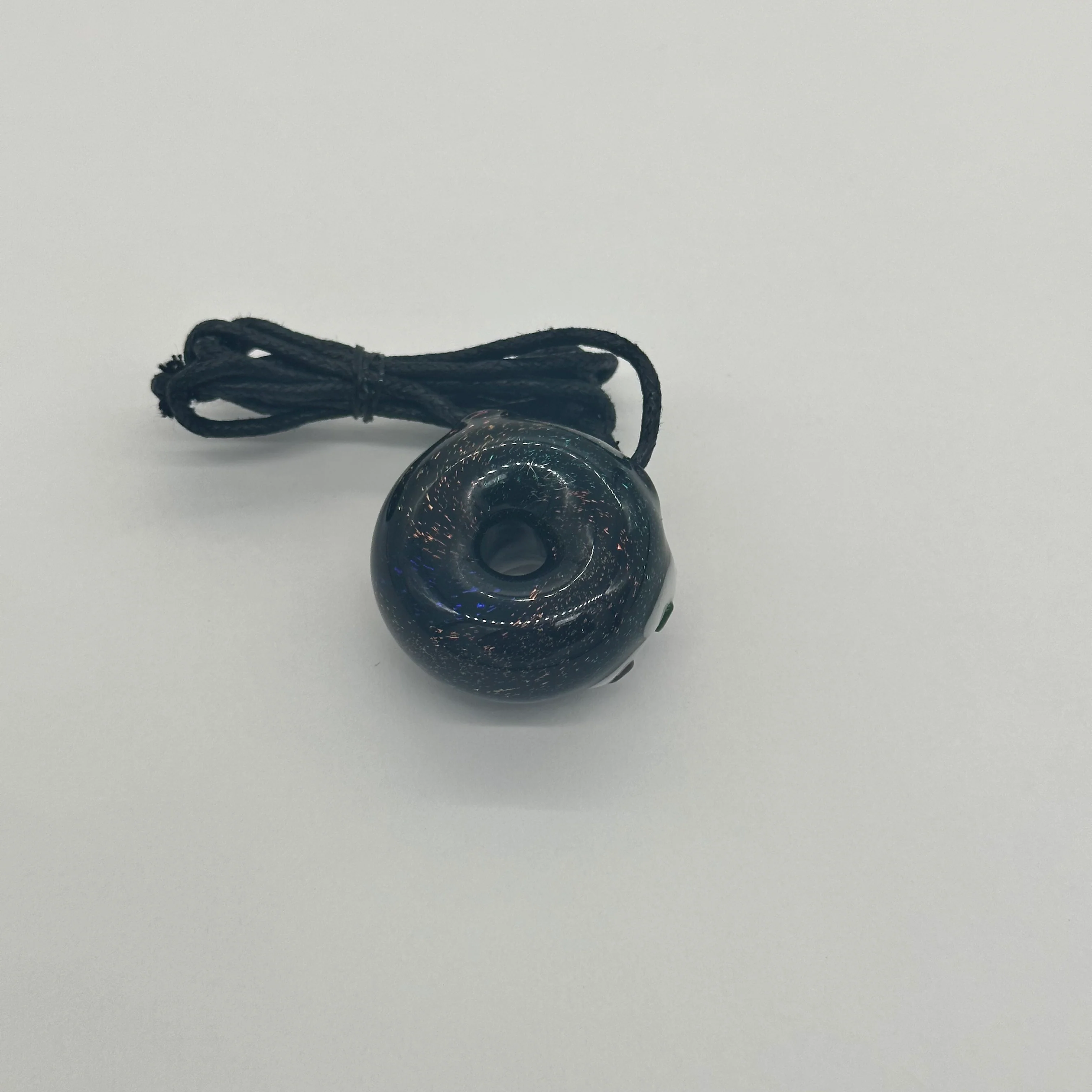 KGB Glass Donut Pendant Vanilla Sprinkles Chocolate Dichro - Image 2