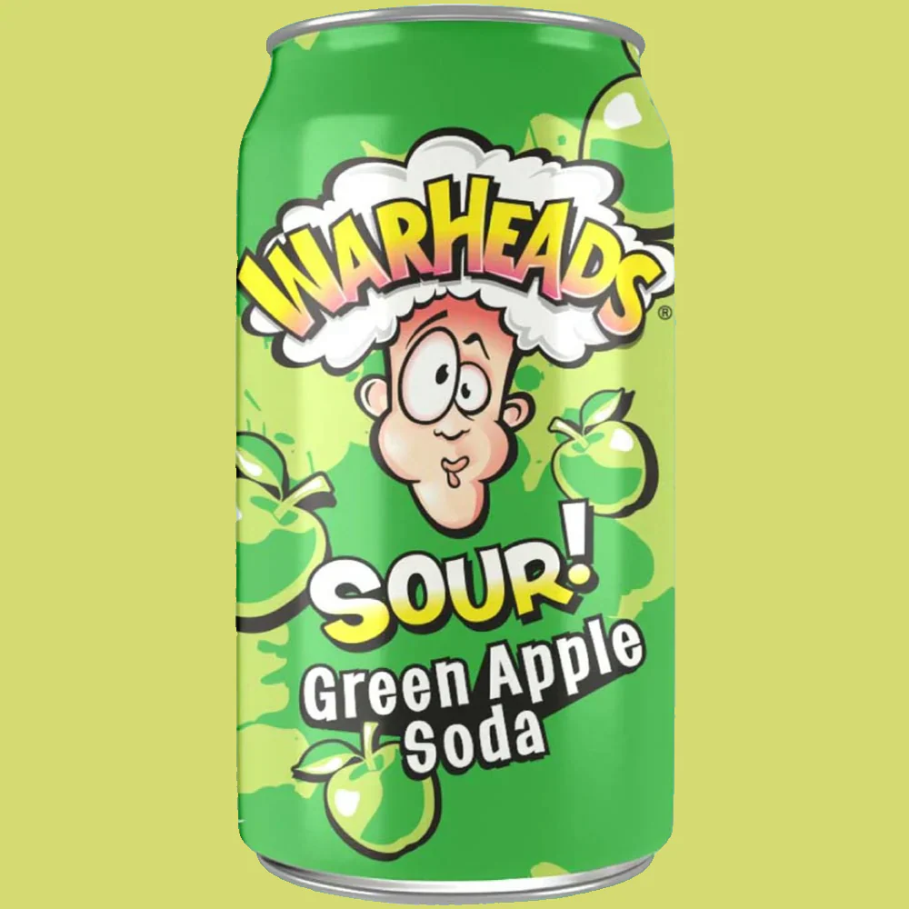 Warheads Sour Green Apple Soda 12oz (Rare American)