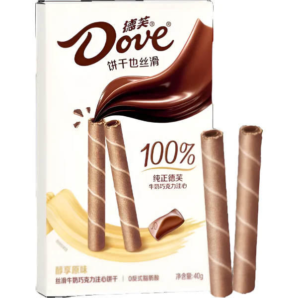 Dove Crispy Rolls Milk Chocolate Hazelnut 40g (CHINA)