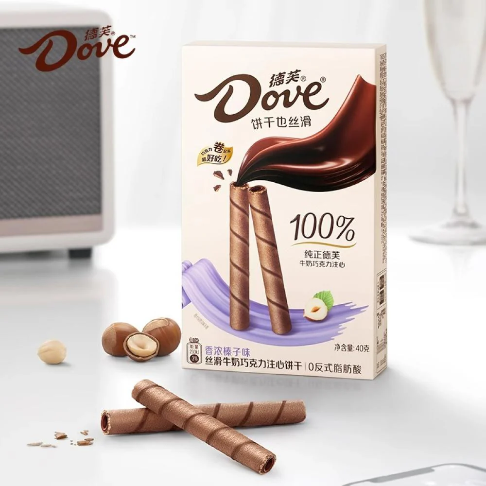 Dove Crispy Rolls Milk Chocolate Hazelnut 40g (CHINA) - Image 2