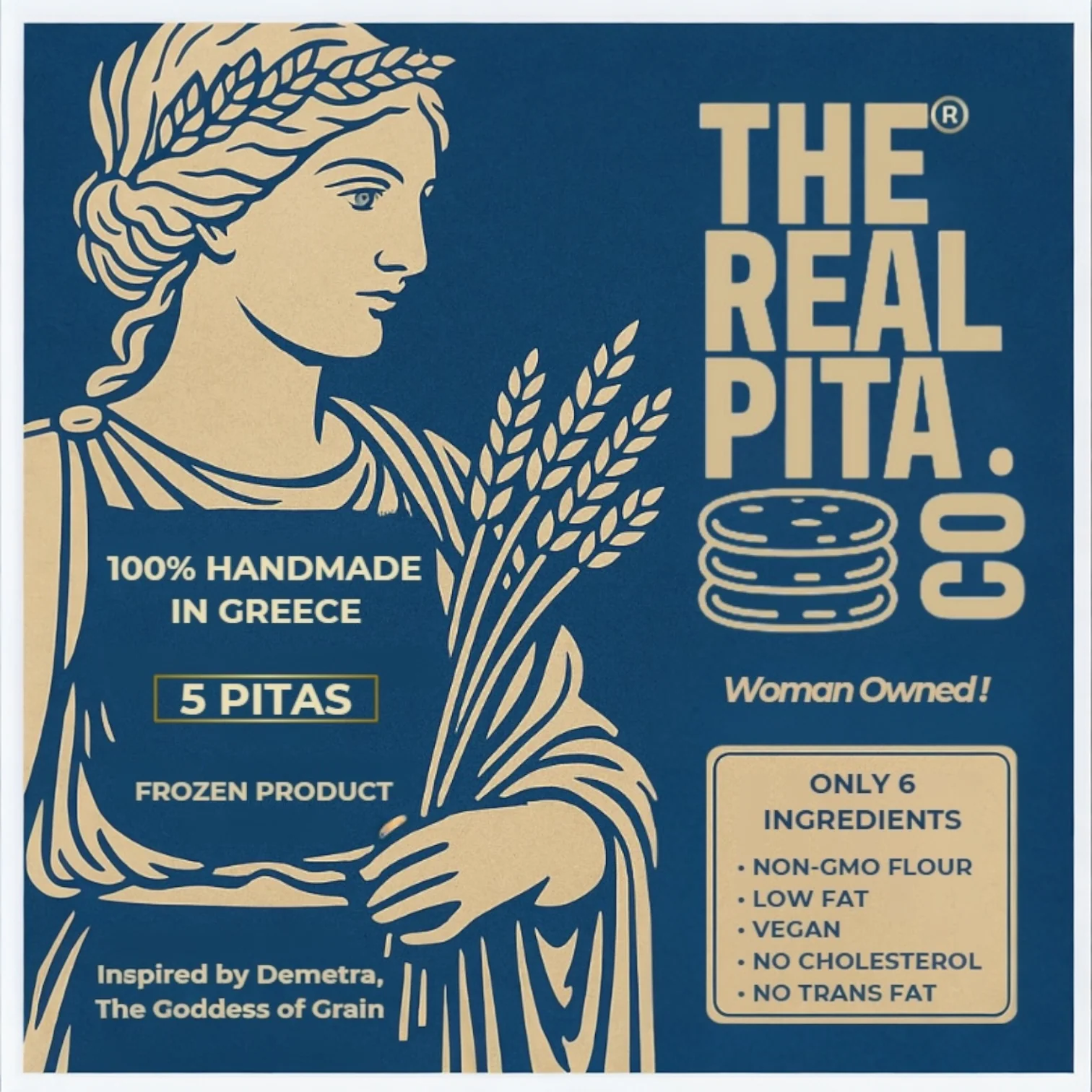 Hand Made Pocketless Pita 5-Pack 375g (GREECE) - Image 2