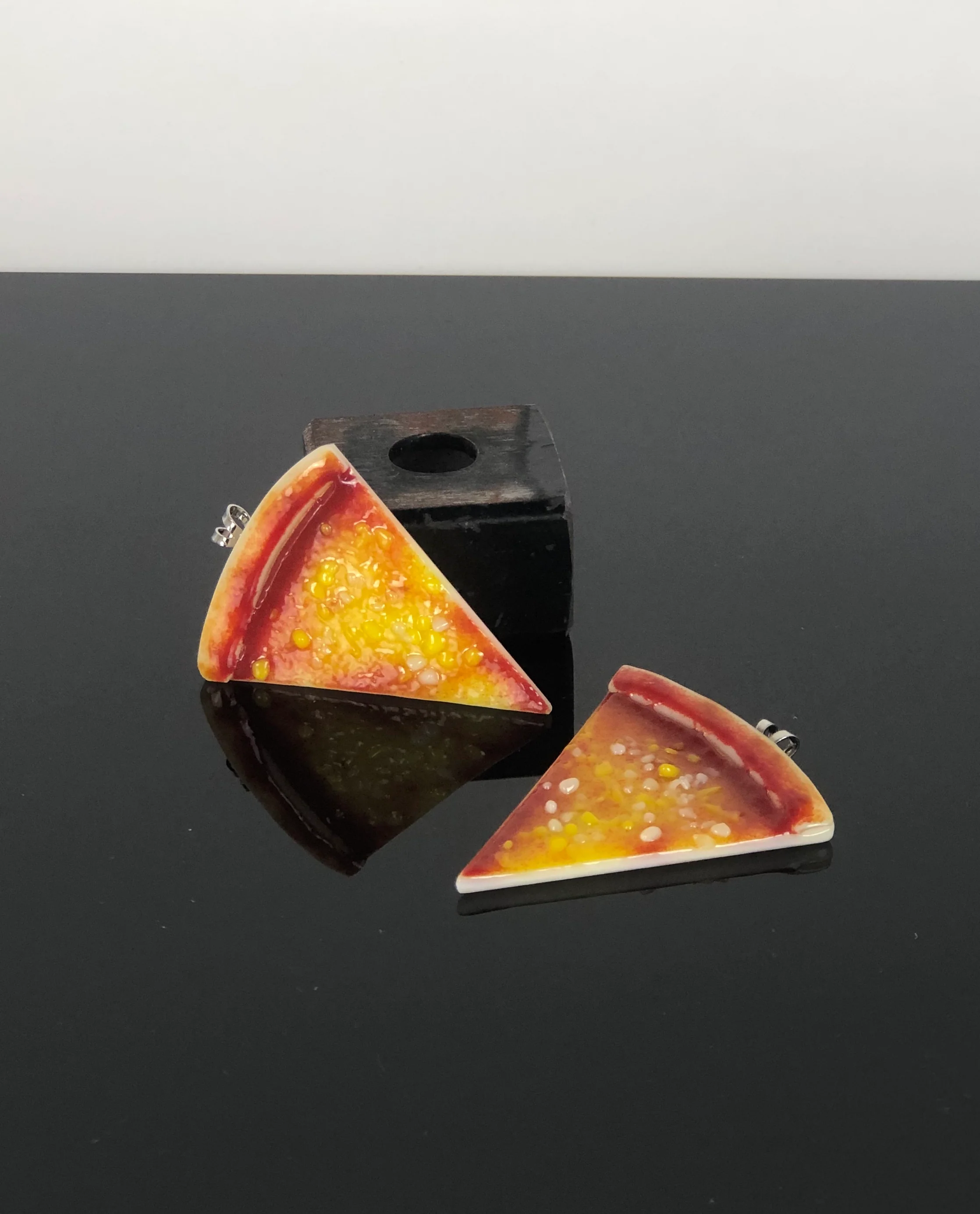 Jamie Burress Fused Glass Pizza Pendants - Image 2