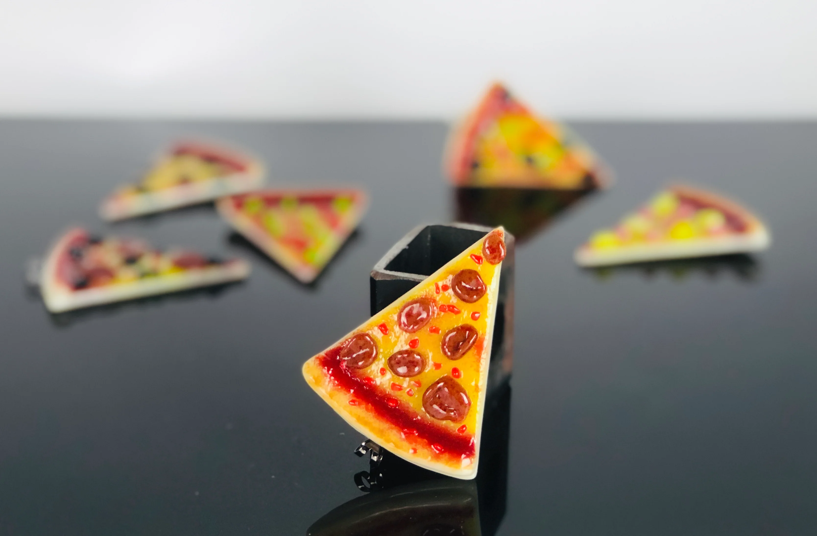 Jamie Burress Fused Glass Pizza Pendants - Image 5