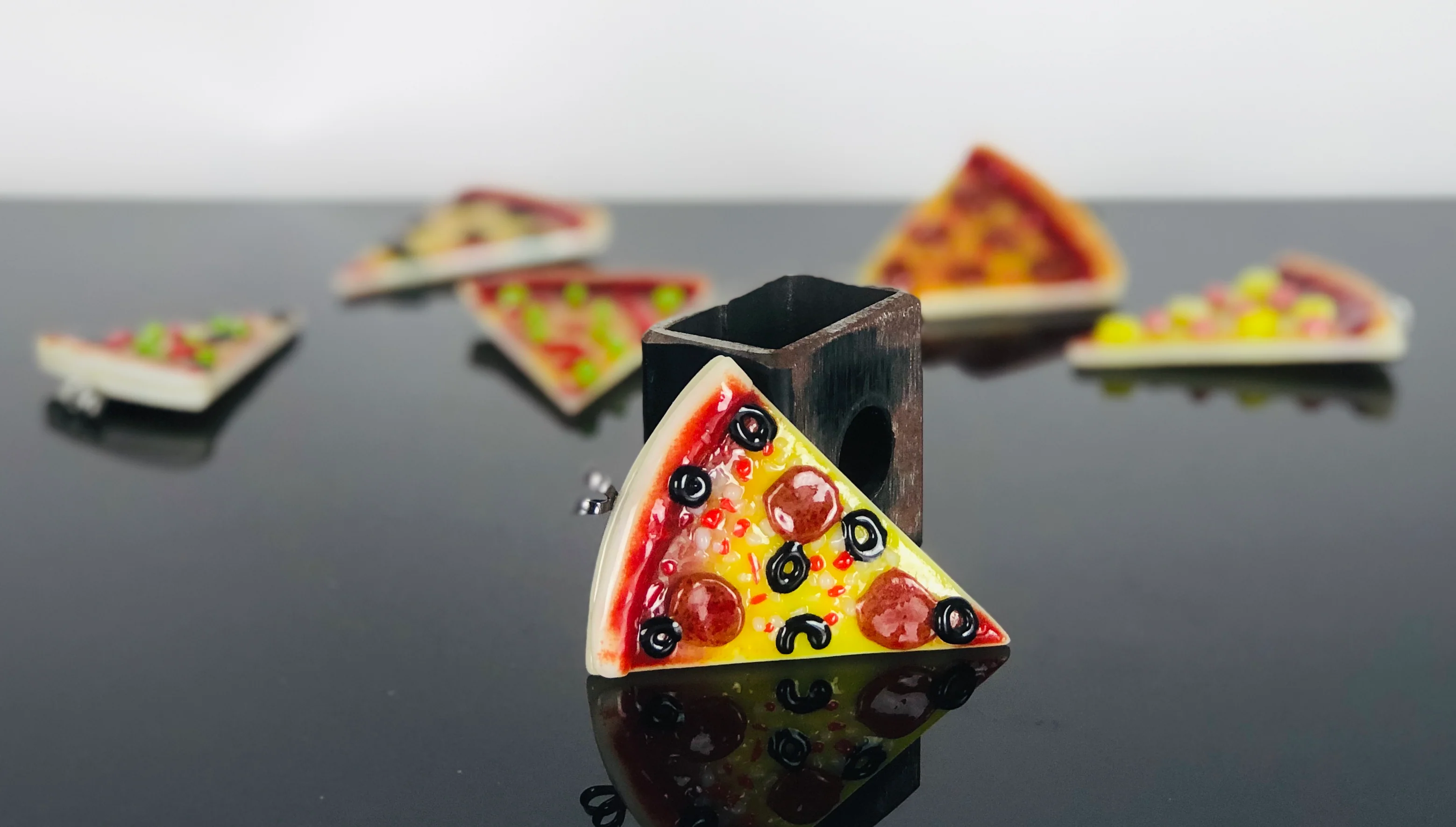 Jamie Burress Fused Glass Pizza Pendants - Image 6