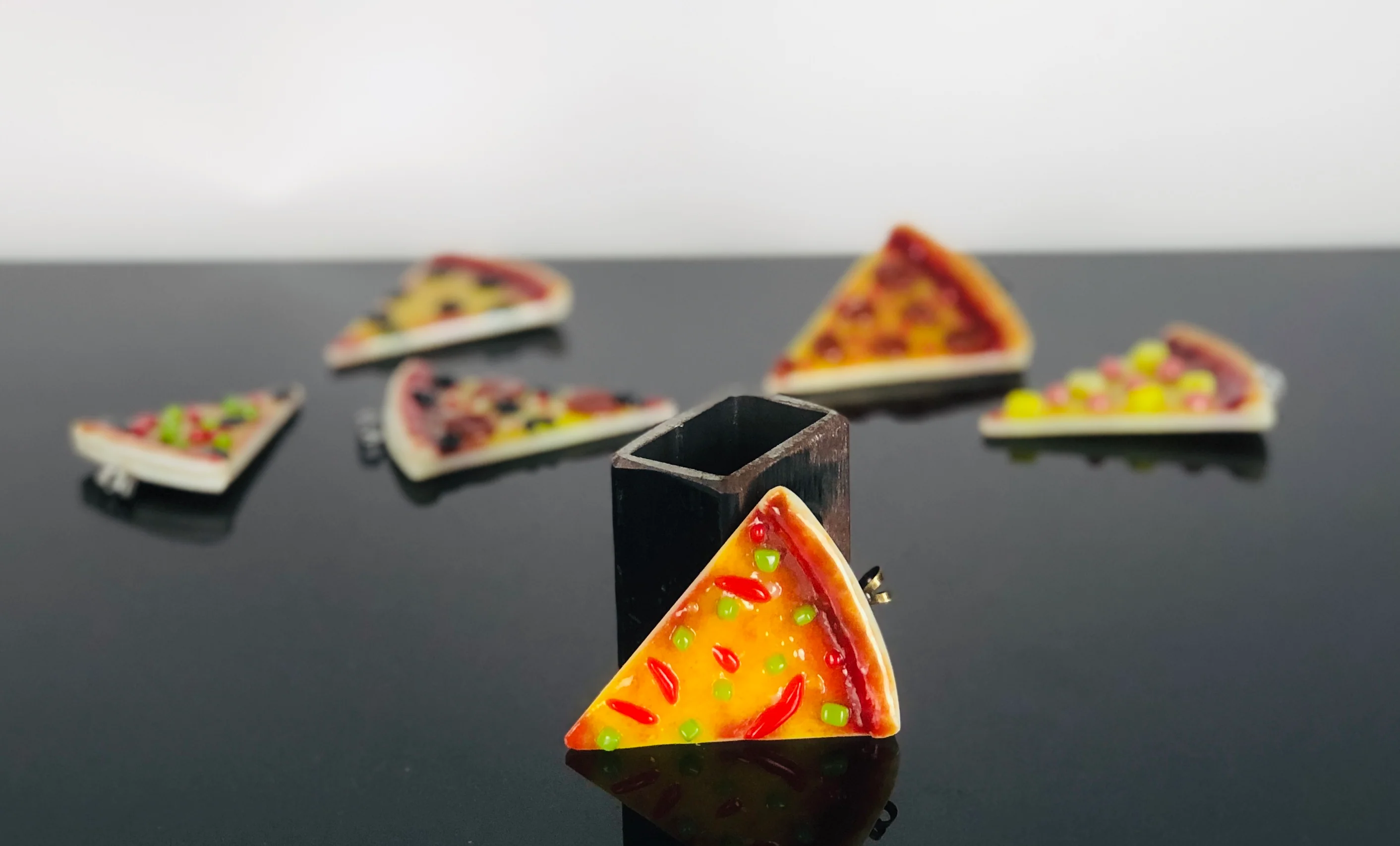 Jamie Burress Fused Glass Pizza Pendants - Image 7