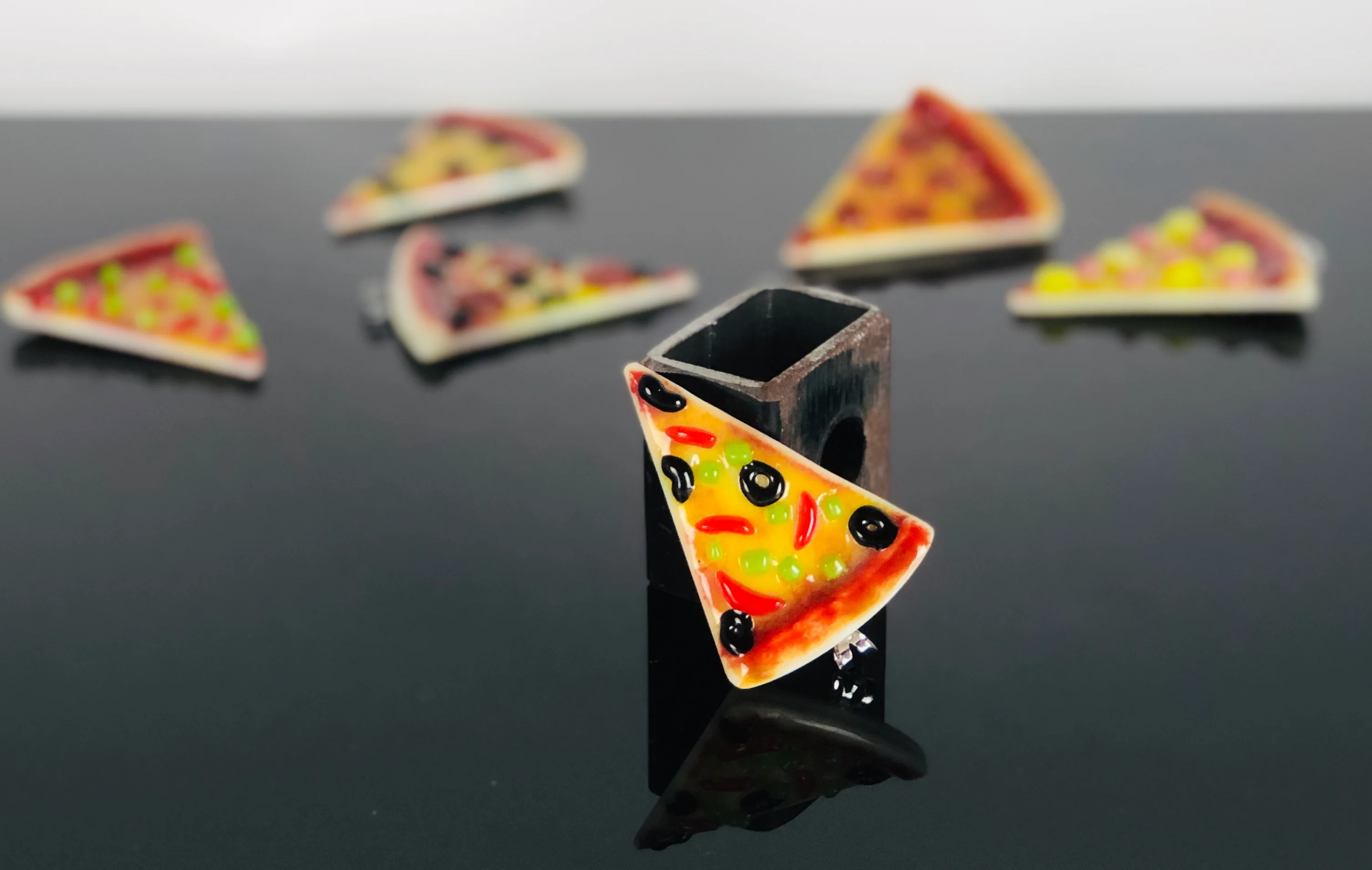 Jamie Burress Fused Glass Pizza Pendants - Image 8