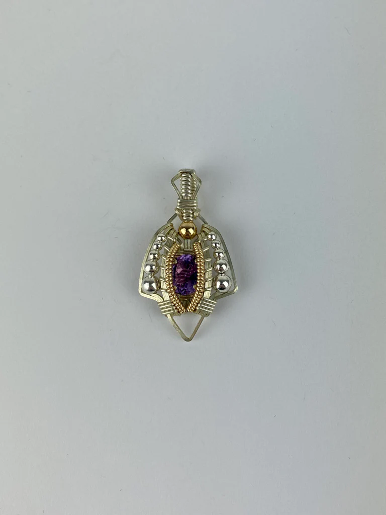 Jason Burruss Medium Single Gem Pendant Amethyst