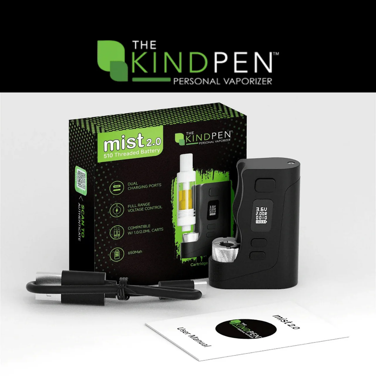 Mist 2.0 650mAH Battery Kit with USB