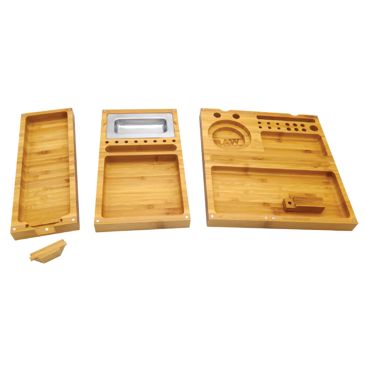Raw Bamboo Rolling Tray Tripple Flip - Image 2