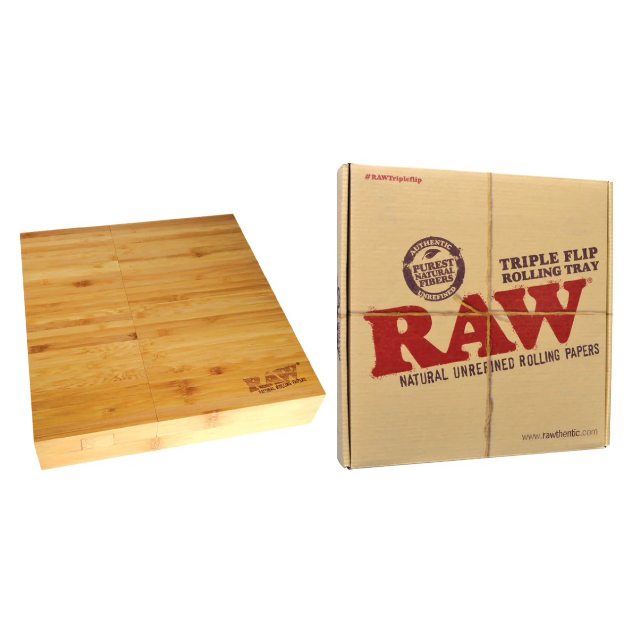 Raw Bamboo Rolling Tray Tripple Flip - Image 3