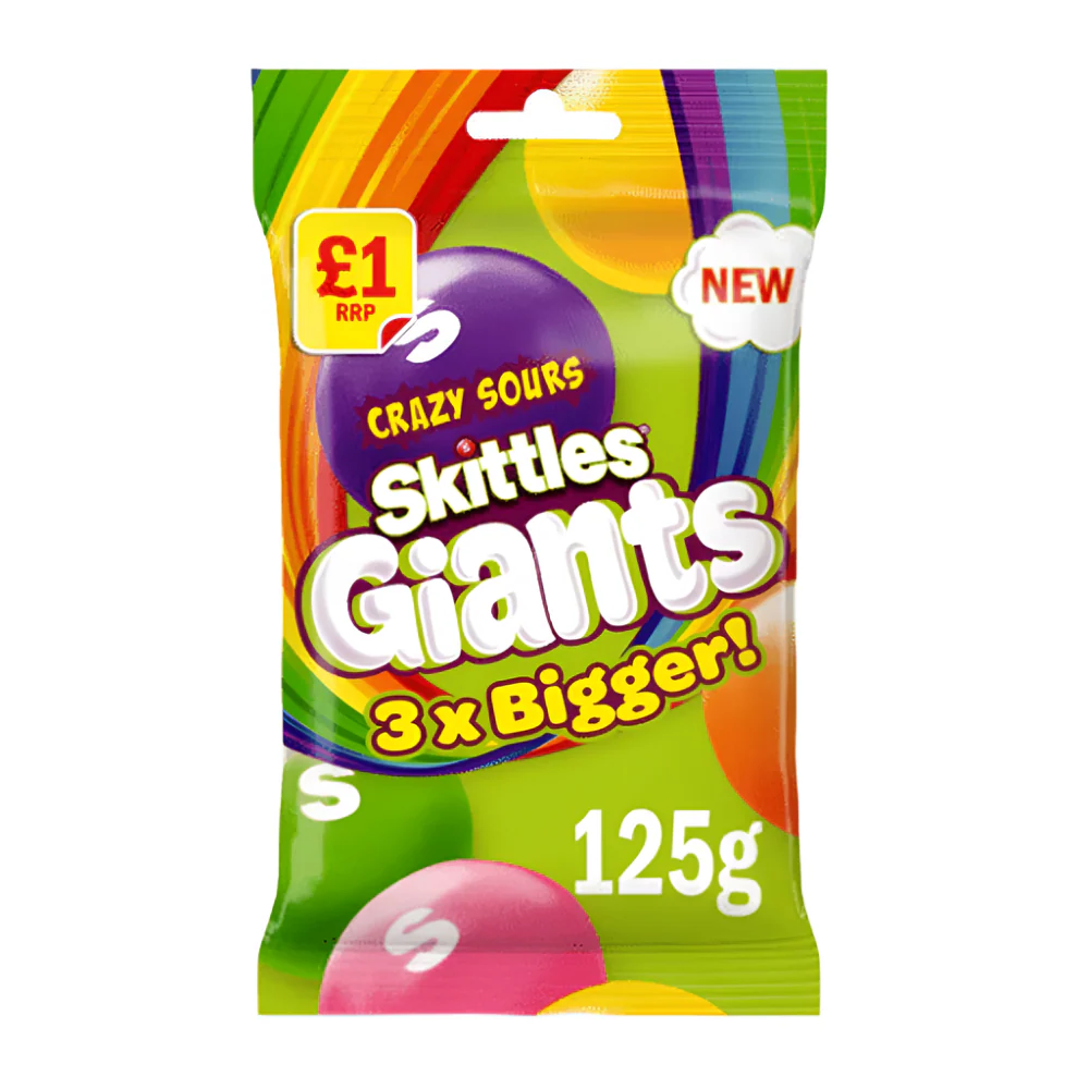 Skittles Giants 3x Crazy Sours 132g (UK)