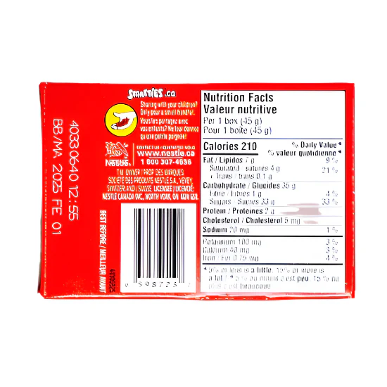 Smarties Strawberry 45g (CANADA) - Image 2