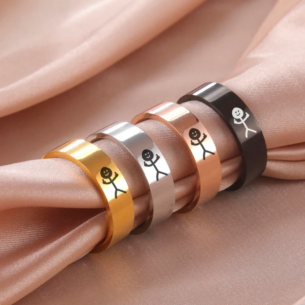 Engravable Titanium Middle Finger Rings - Image 29