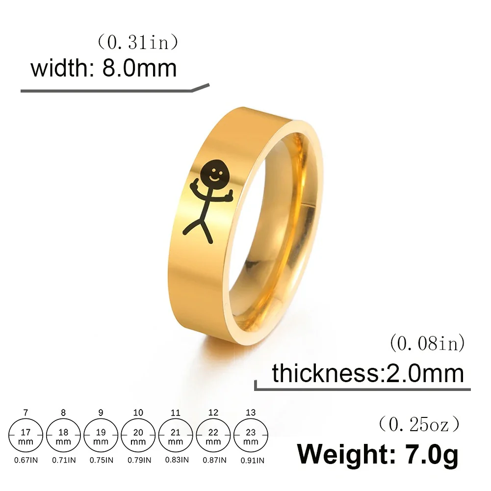 Engravable Titanium Middle Finger Rings - Image 3