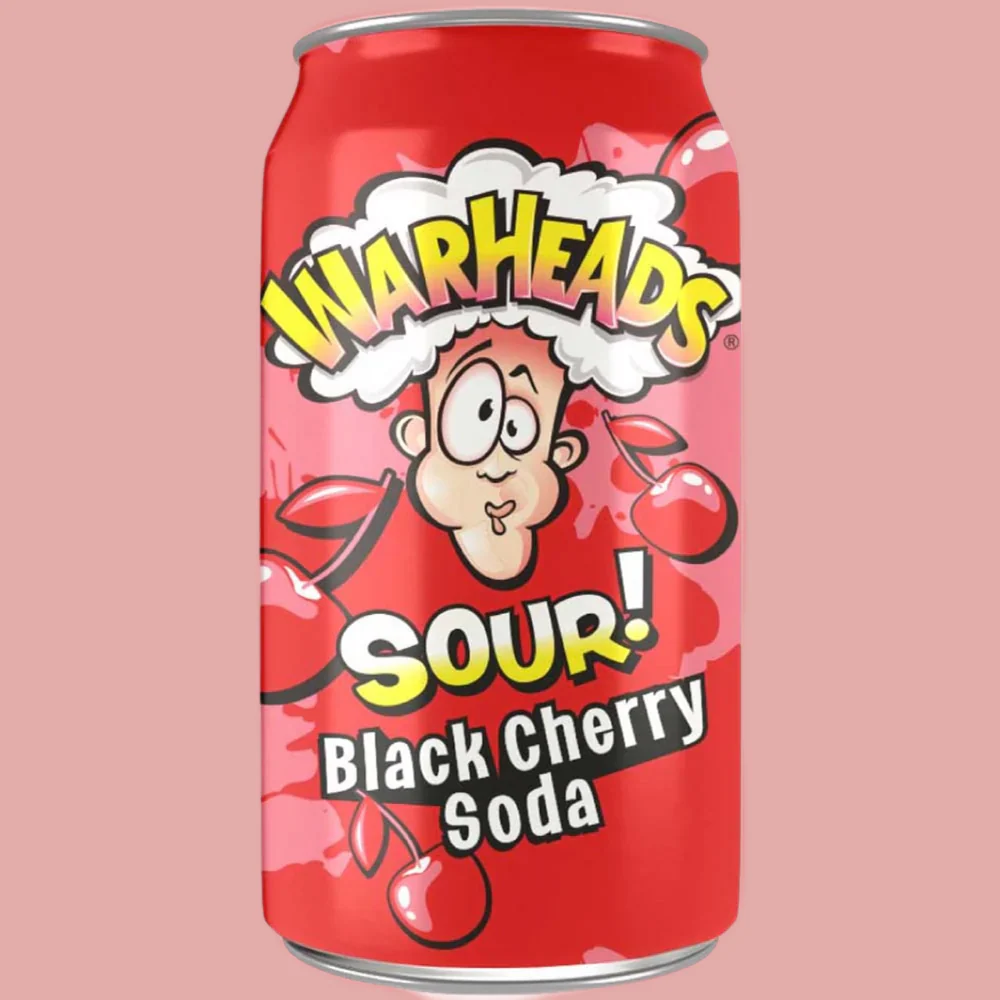 Warheads Sour Black Cherry Soda 12oz (Rare American)